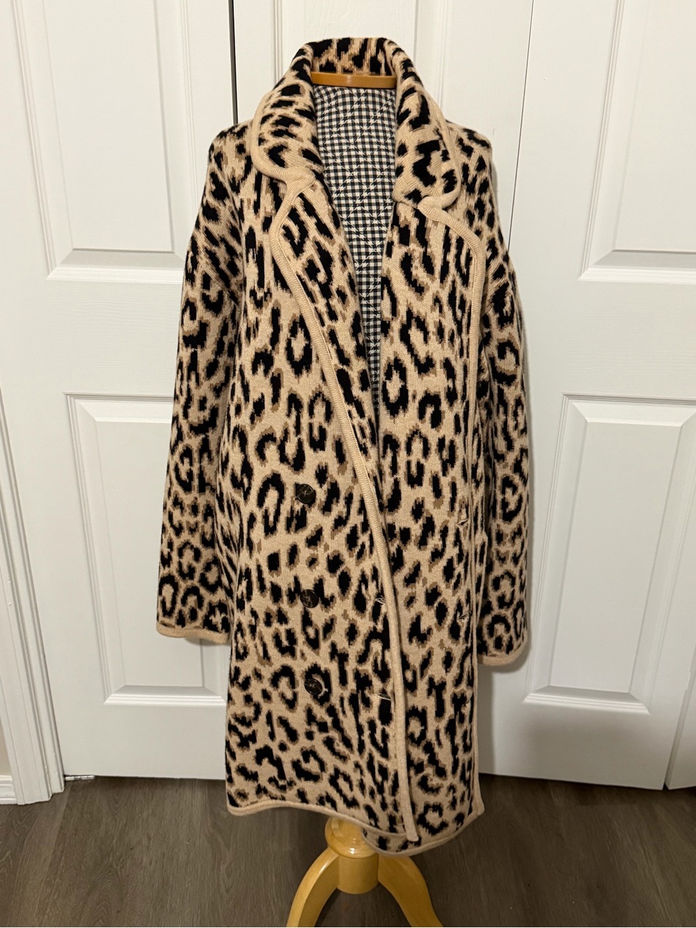 J. Crew leopard trench jacket size XL